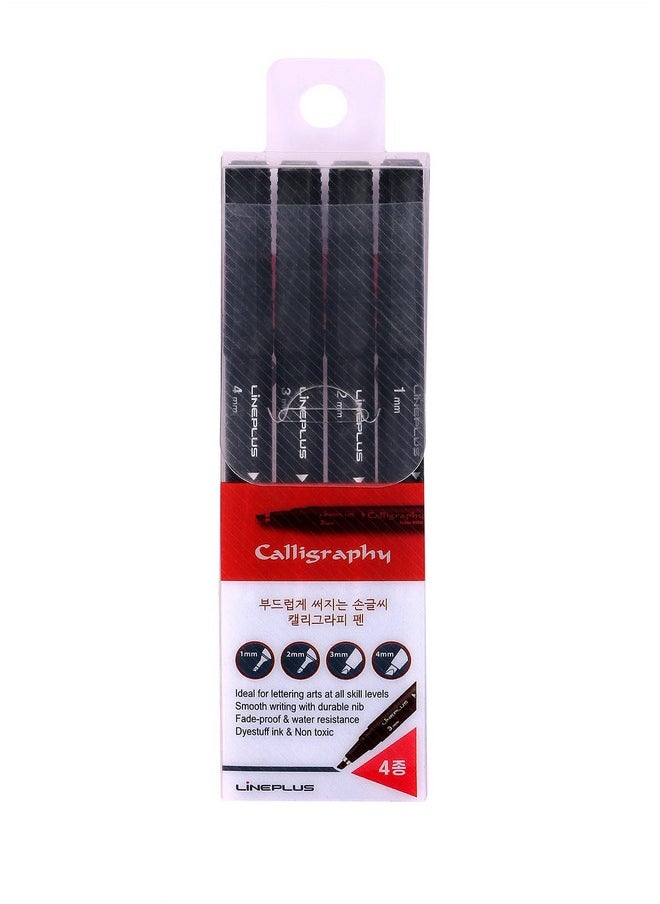 lineplus Lineplus Calligraphy Pen Set of 4 (Black)  - Image 1