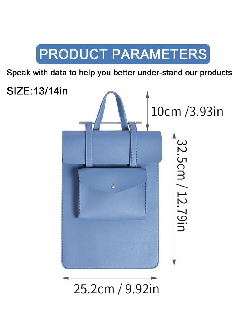 SOLARAE 13-14 Inch Tablet Sleeve Bag Case, Notebook Carrying Case Fits MacBook Pro M2 14" /13" M2/M1 Pro/Air 13.6" M2 2022, Surface Pro 9/8 13" (gray blue) - Image 2