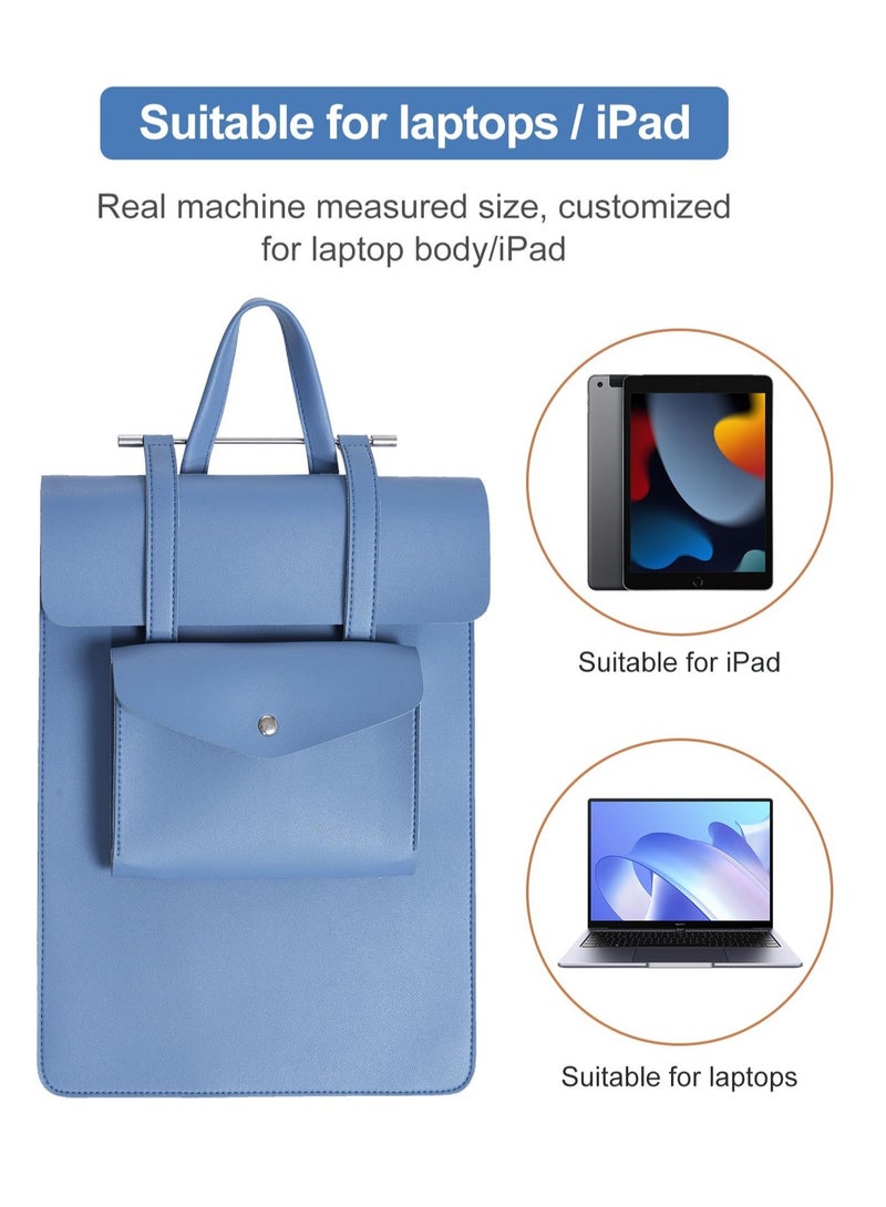 SOLARAE 13-14 Inch Tablet Sleeve Bag Case, Notebook Carrying Case Fits MacBook Pro M2 14" /13" M2/M1 Pro/Air 13.6" M2 2022, Surface Pro 9/8 13" (gray blue) - Image 3
