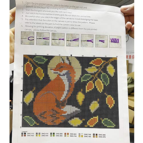 PakyKai Latch Hook Kits for Adults,Color Printed Fox DIY Hook Rug Carpet Needlework Tapestry Kits for Home Decors Festival Gift,52x38cm - Image 4