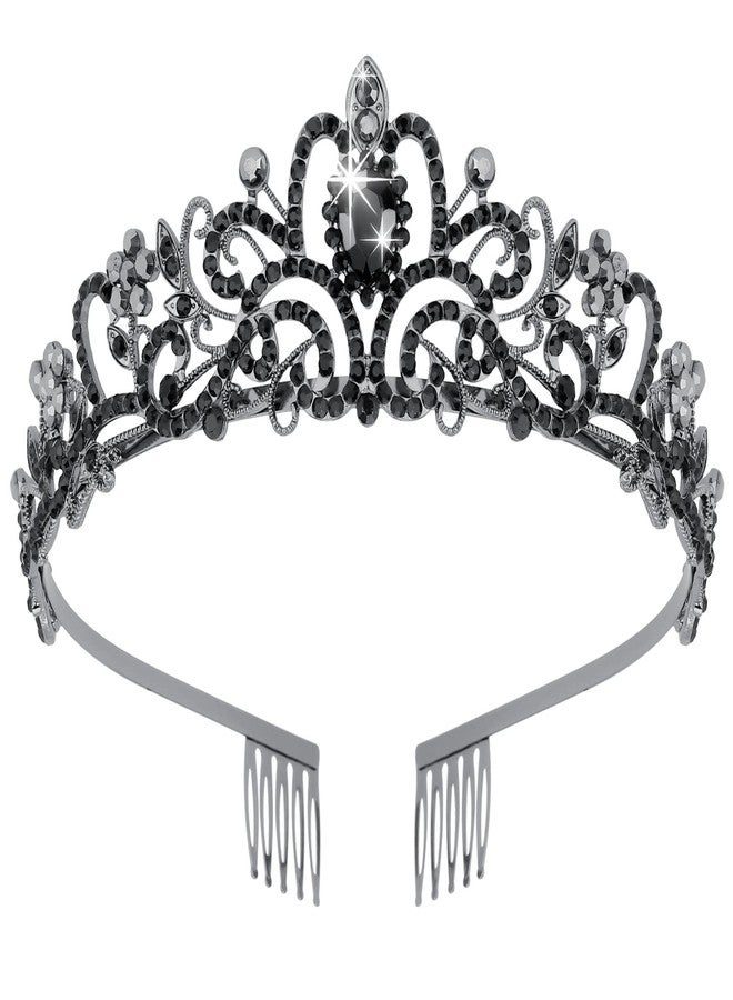 Didder Tiaras for Women, Black Crystal Crowns for Women Princess Crown Tiaras and Crowns for Women Girls Women's Headbands Halloween Christmas Bridal Wedding Prom Birthday Party Gift - Image 1