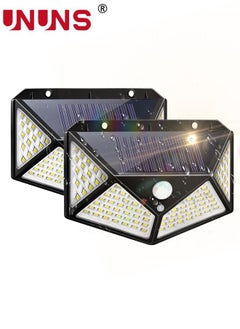 UNUNS Solar Lights Outdoor,2 Pcs LED Home Lighting Uplights,3 Modes Motion Sensor Security Garden Lights,IP65 Waterproof Porch Lights,Wireless Solar Wall Lights For Front Door/Yard/Garage/Patio/Deck  - Image 1