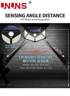 UNUNS Solar Lights Outdoor,2 Pcs LED Home Lighting Uplights,3 Modes Motion Sensor Security Garden Lights,IP65 Waterproof Porch Lights,Wireless Solar Wall Lights For Front Door/Yard/Garage/Patio/Deck  - Image 4