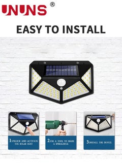 UNUNS Solar Lights Outdoor,2 Pcs LED Home Lighting Uplights,3 Modes Motion Sensor Security Garden Lights,IP65 Waterproof Porch Lights,Wireless Solar Wall Lights For Front Door/Yard/Garage/Patio/Deck  - Image 5