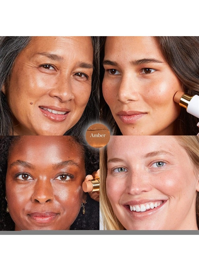 OGEE Sculpted Face Stick (AMBER - SUN KISSED BRONZE) Certified Organic Multi-Use Bronzer or Highlighter Glow Makeup Stick - Image 1