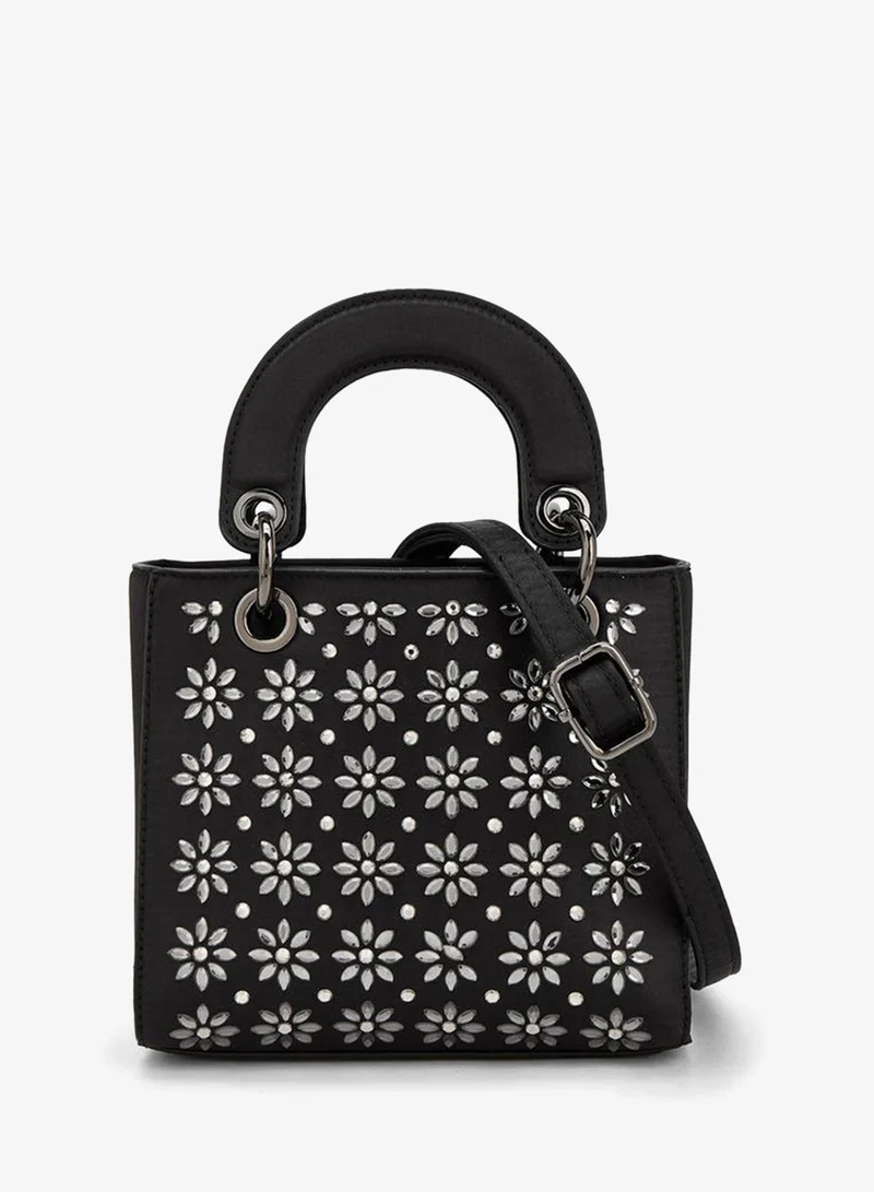 Textured Tote Bag With Detachable Strap