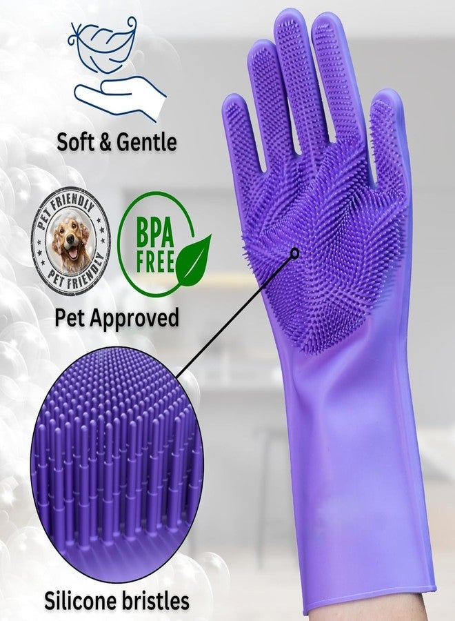 ZIGZAP Silicone Dog Cleaning Brush Gloves for Bathing | Pet Grooming Gloves | Dog Bathing Gloves Brush | Pet Hair Remover Glove - Image 5