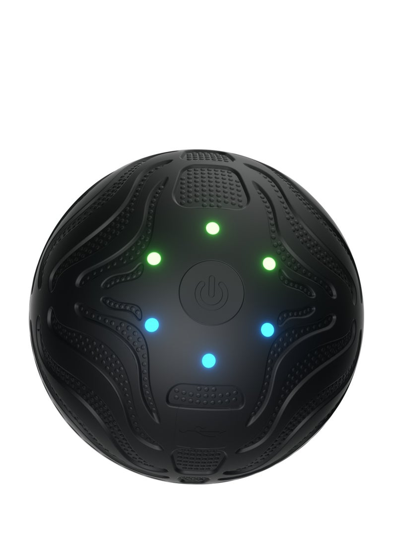 GREEN LION Massager Ball / Waist/Back/Abdomen/Spine Applicable Parts / Foot massage / Leg Massage / Cervical Vertebra Massage / Increase Blood Circulation / Deep Relaxation / 3 Speed Level / LED Indicator - Black  - Image 1