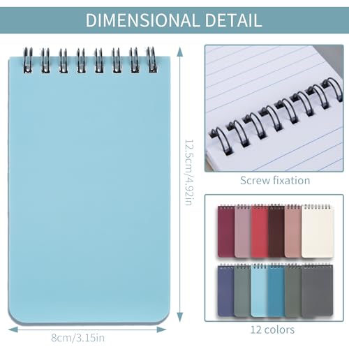 QiCheng Pocket Notebook Small Notepad Pocket Notepad Small Spiral Notebooks 3X5Inches (6-black) - Image 2