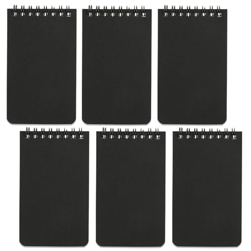 QiCheng Pocket Notebook Small Notepad Pocket Notepad Small Spiral Notebooks 3X5Inches (6-black) - Image 1