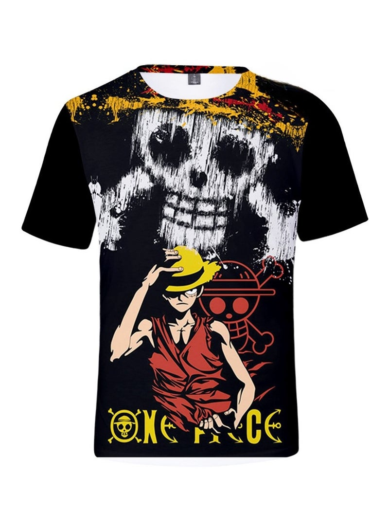 KUYING New One Piece Print Loose Round Neck Short Sleeved Shirt  - Image 1