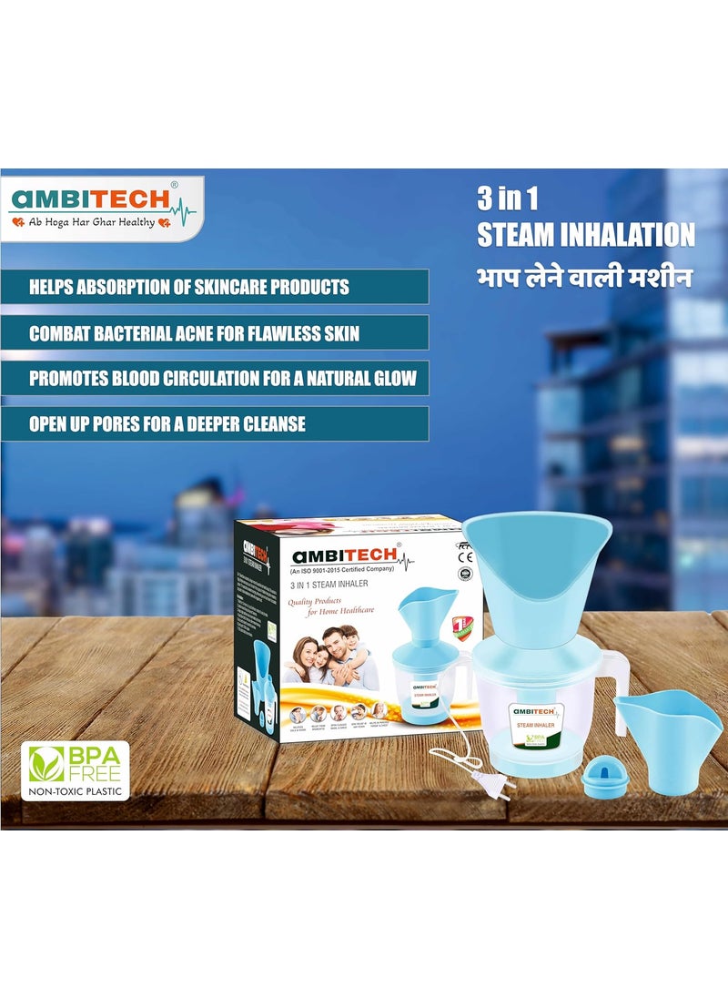 AMBITECH AmbiTech 3 in 1 Steamer with 1 Year Replacement Warranty Steam Inhaler Facial Vaporizer for Cold Cough  - Image 3