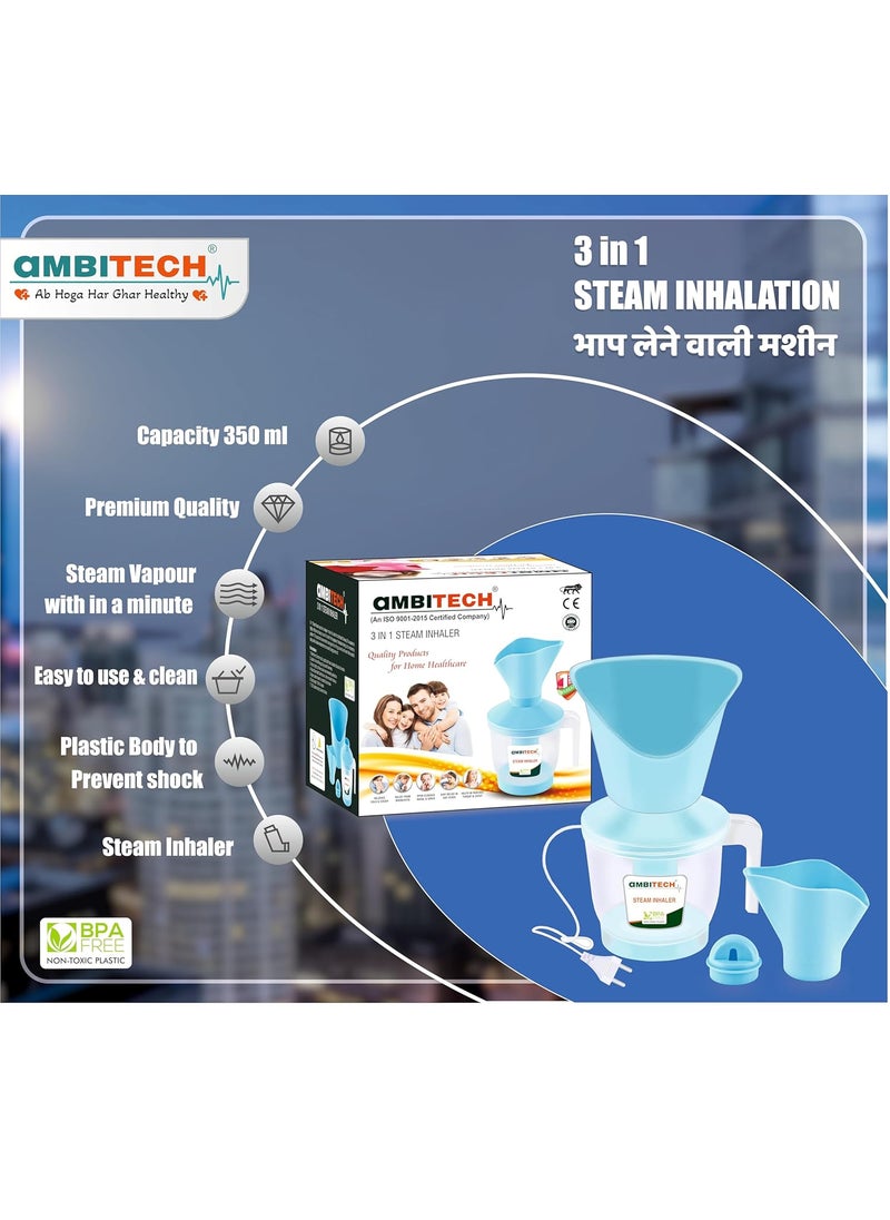 AMBITECH AmbiTech 3 in 1 Steamer with 1 Year Replacement Warranty Steam Inhaler Facial Vaporizer for Cold Cough  - Image 4