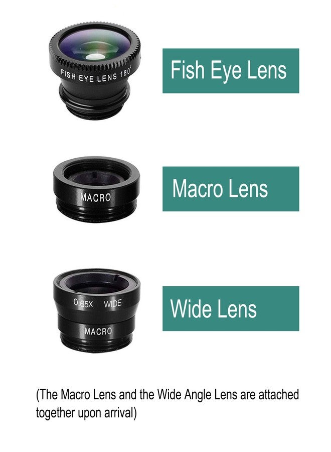 Ailun Phone Lens,by Ailun,3 in 1 Clip on 180 Degree Fish Eye Lens+0.65X Wide Angle+10X Macro Lens,Universal HD Camera Lens Kit for Mobile Phone,Cellphone,Smart Phone - Image 2