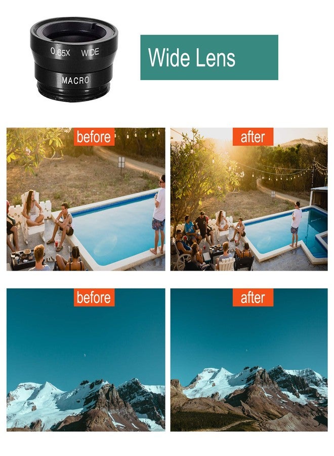 Ailun Phone Lens,by Ailun,3 in 1 Clip on 180 Degree Fish Eye Lens+0.65X Wide Angle+10X Macro Lens,Universal HD Camera Lens Kit for Mobile Phone,Cellphone,Smart Phone - Image 3