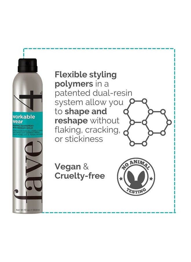 Fave4 - Hair Workable Wear Hairspray Shaping Spray With Medium Hold For Styling & Teasing 10 Oz - Image 1