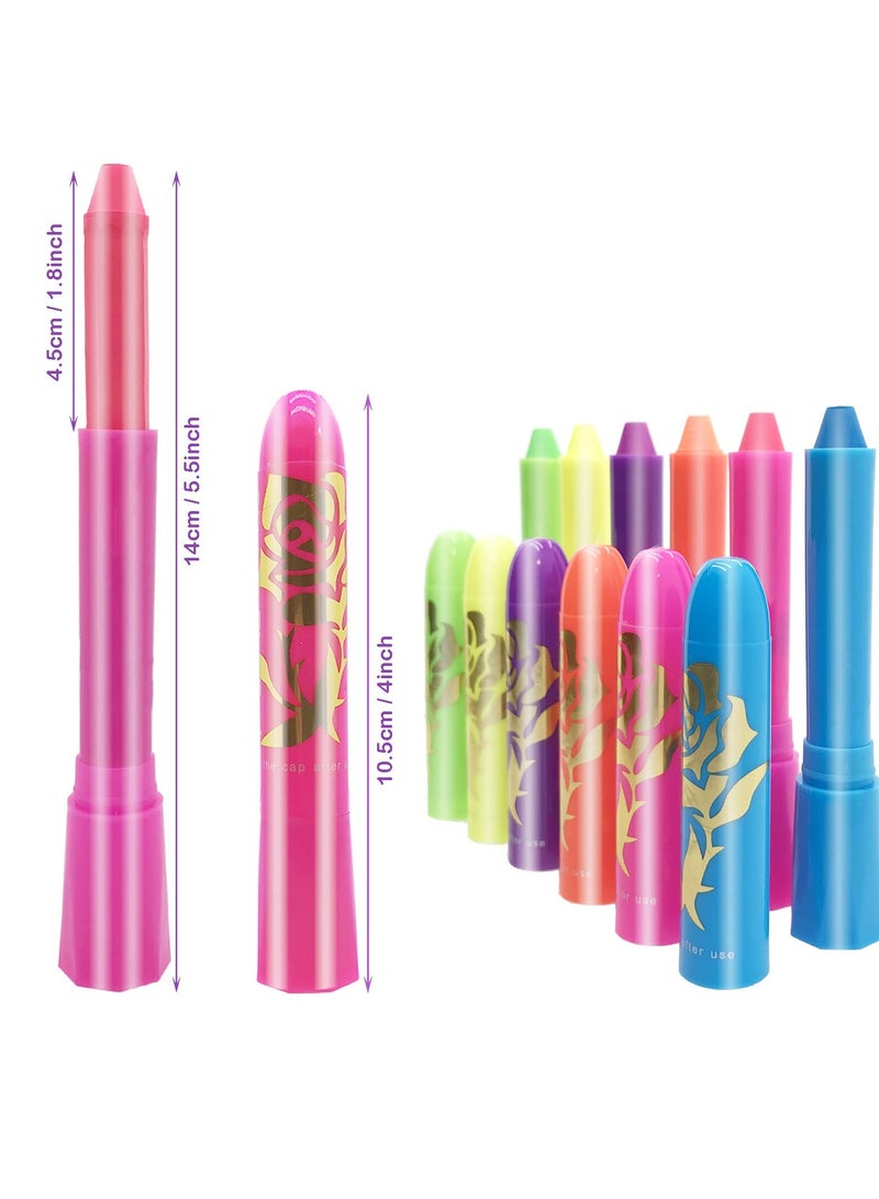 Face Paint Crayons Glow, Glow in The Dark UV Face Paint Crayons, The Dark Body Painting Kit Under Black Light Makeup Non-Toxic for Party Supplies (6 Color) - Image 2