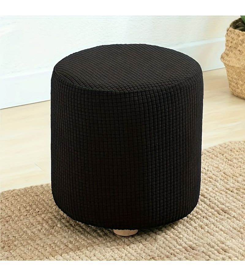 Lotus Pink Elastic Round Stool Cover Outdoor Protector Machine Washable - Image 4