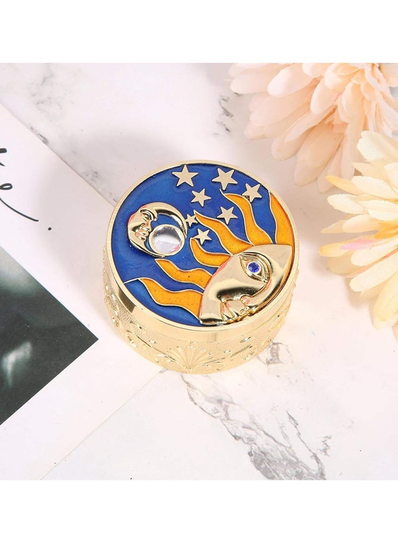 GGOOT Small Jewelry Box, Jewerly Holder Organizer with Lid for Rings Bracelets Storage Gifts Box, 6 X 3.5cm(Gold) - Image 5