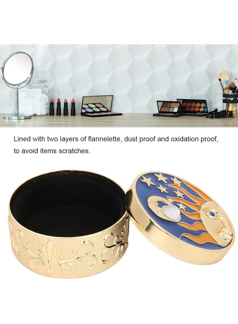 GGOOT Small Jewelry Box, Jewerly Holder Organizer with Lid for Rings Bracelets Storage Gifts Box, 6 X 3.5cm(Gold) - Image 3