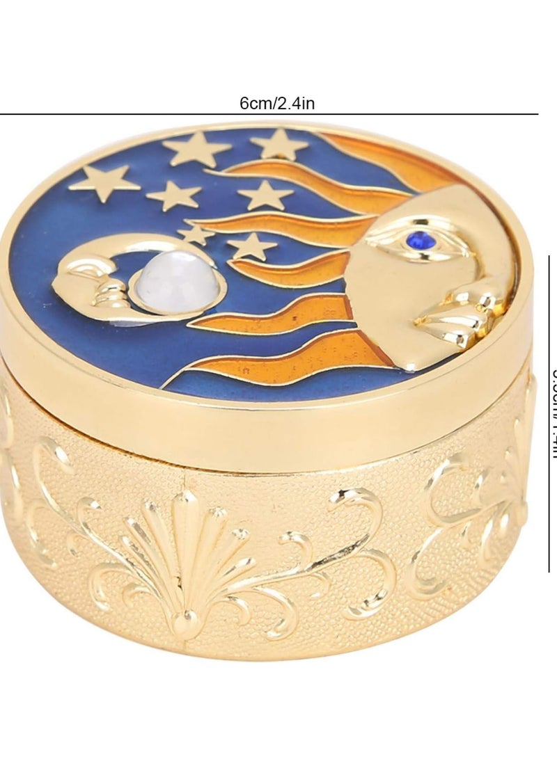 GGOOT Small Jewelry Box, Jewerly Holder Organizer with Lid for Rings Bracelets Storage Gifts Box, 6 X 3.5cm(Gold) - Image 4