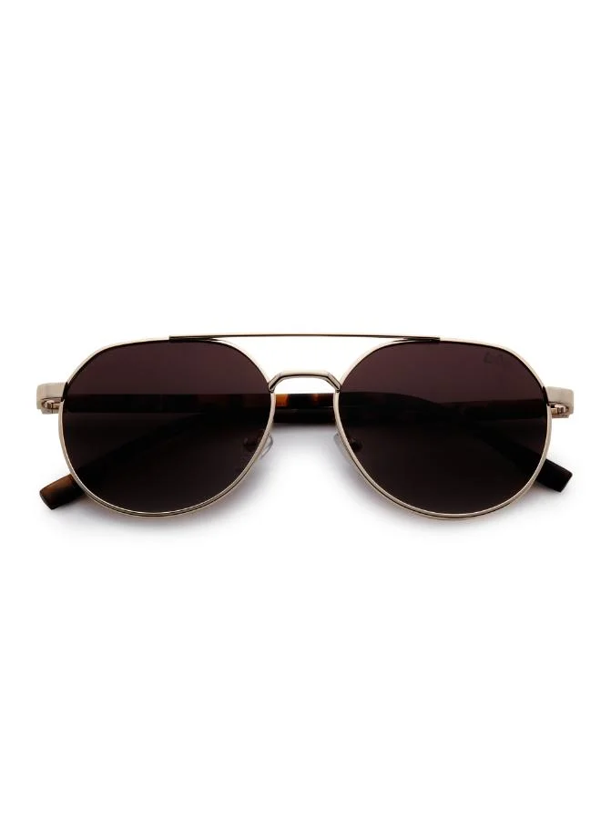 Lee Cooper Polarized Sunglasses Gold Frame Gradient Brown Mirror Lens 56mm  - LC1206C01