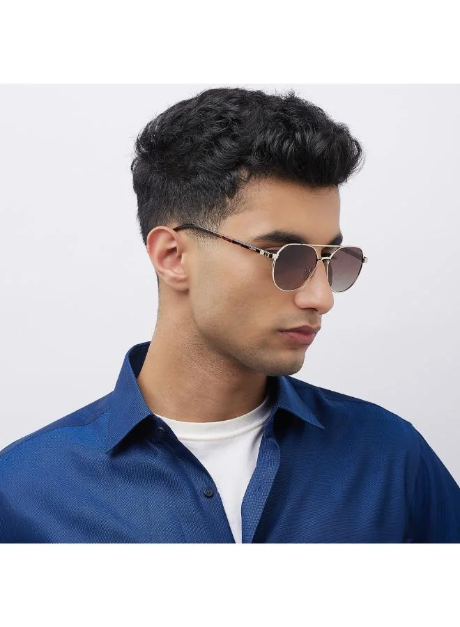 Lee Cooper Polarized Sunglasses Gold Frame Gradient Brown Mirror Lens 56mm  - LC1206C01