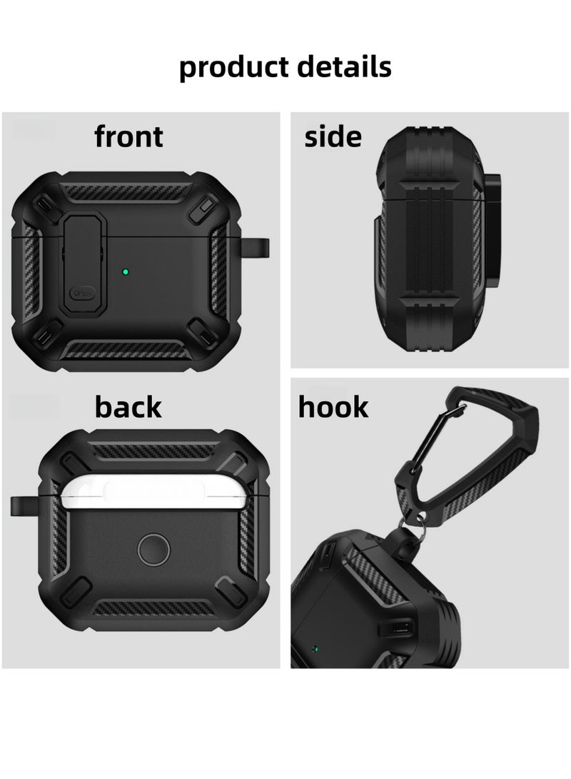 أواسيس لينك حافظة AirPods 4، حافظة حماية قوية مقاومة للصدمات من مادة TPU مع سلسلة مفاتيح، متوافقة مع Apple Airpods الجيل الرابع إصدار 2024 (أسود) - Image 5