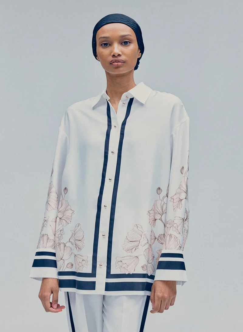 اتش اند ام Printed Twill Shirt