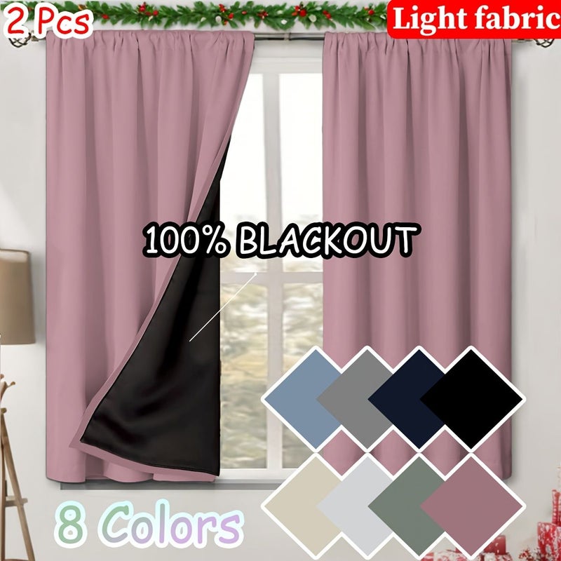 Pack Of 2 Gray Blue Blackout Kitchen Curtains 70 X 120cm Top Rod Pocket UV Protection Privacy Coated Lightweight All Season Use For Bedroom Living Room Office - Image 5