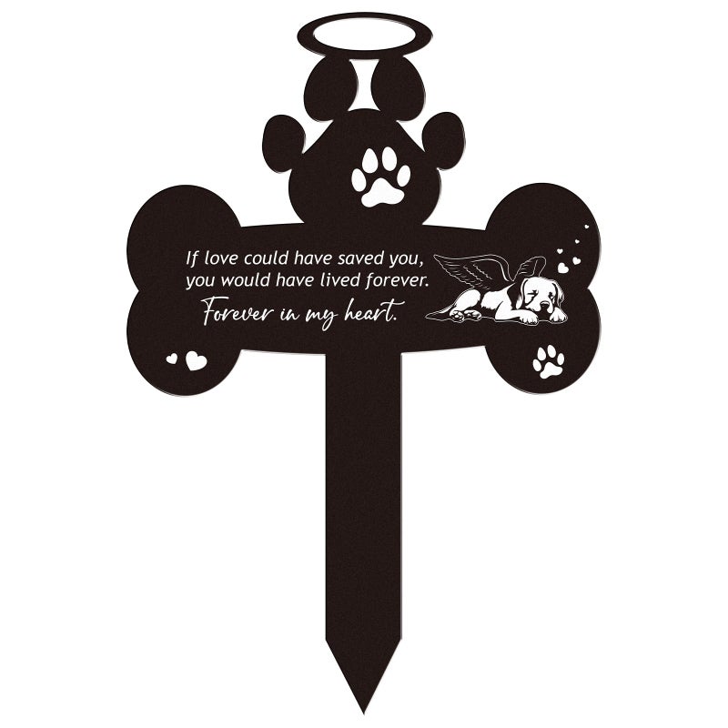 Rngmsi Pet Grave Markers Dog - Pets Memorial Stone Decorations Cemetery Headstones Decor Graveyard Remembrance Graveside Metal Stake Sign for Outdoors Yard - Image 1