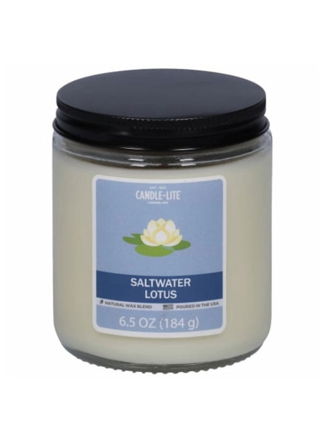 CANDLE-LITE Saltwater Lotus Scented Jar Candle - 6.5oz Natural Wax Blend - Image 4