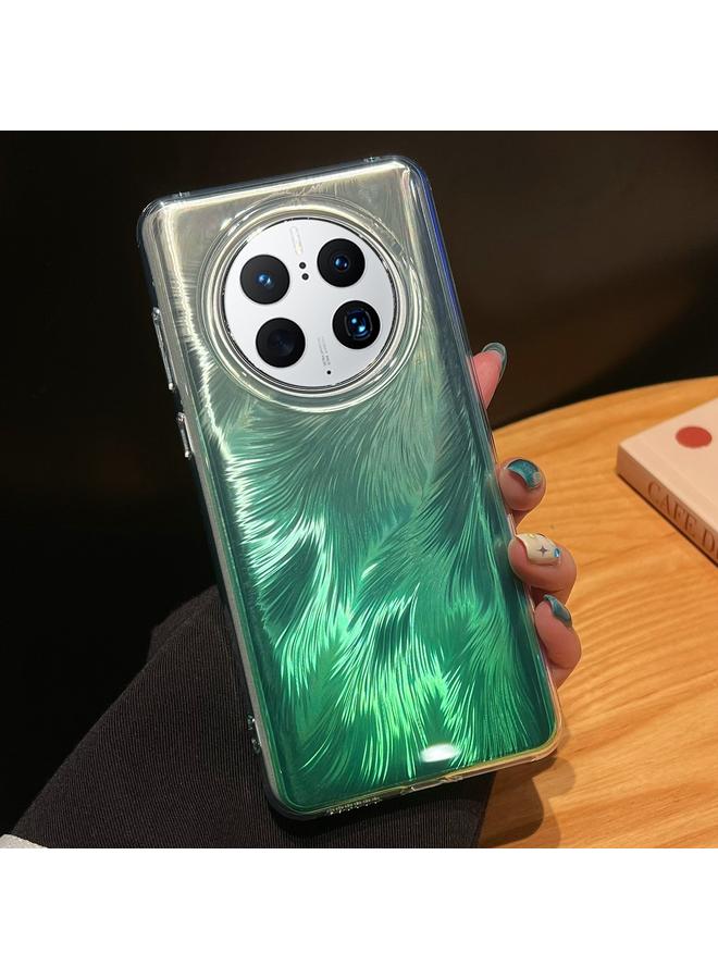 Green Tiger For Huawei Mate 50 Pro Foxtail Bronzing Laser Gradient Phone Case(Green)