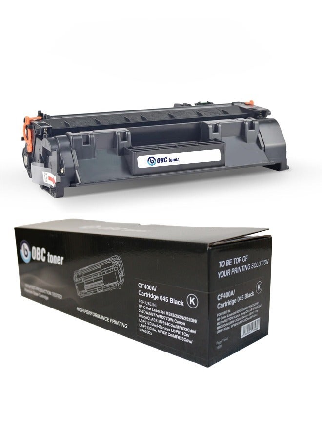 OBC Compatible Black Laser Toner Cartridge Replacement for HP CF400A 201A and Canon Cartridge 045 Prints up to 1,500 pages in high quality - Image 2
