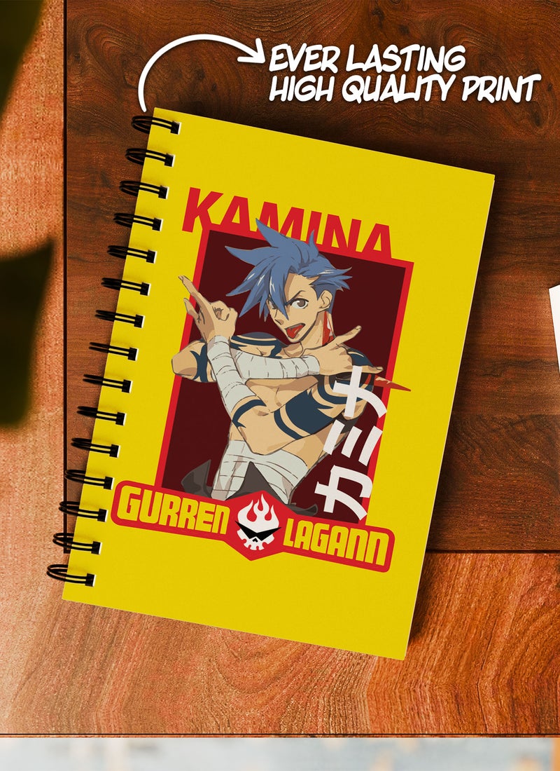 LOUD UNIVERSE Gurren Lagann Jar Gurren Lagann Lined Writing Journal Kamina Wirebound Spiral Notebook Team Gurren Tengen Jeeha Village-Manga Fan Gift - Image 2