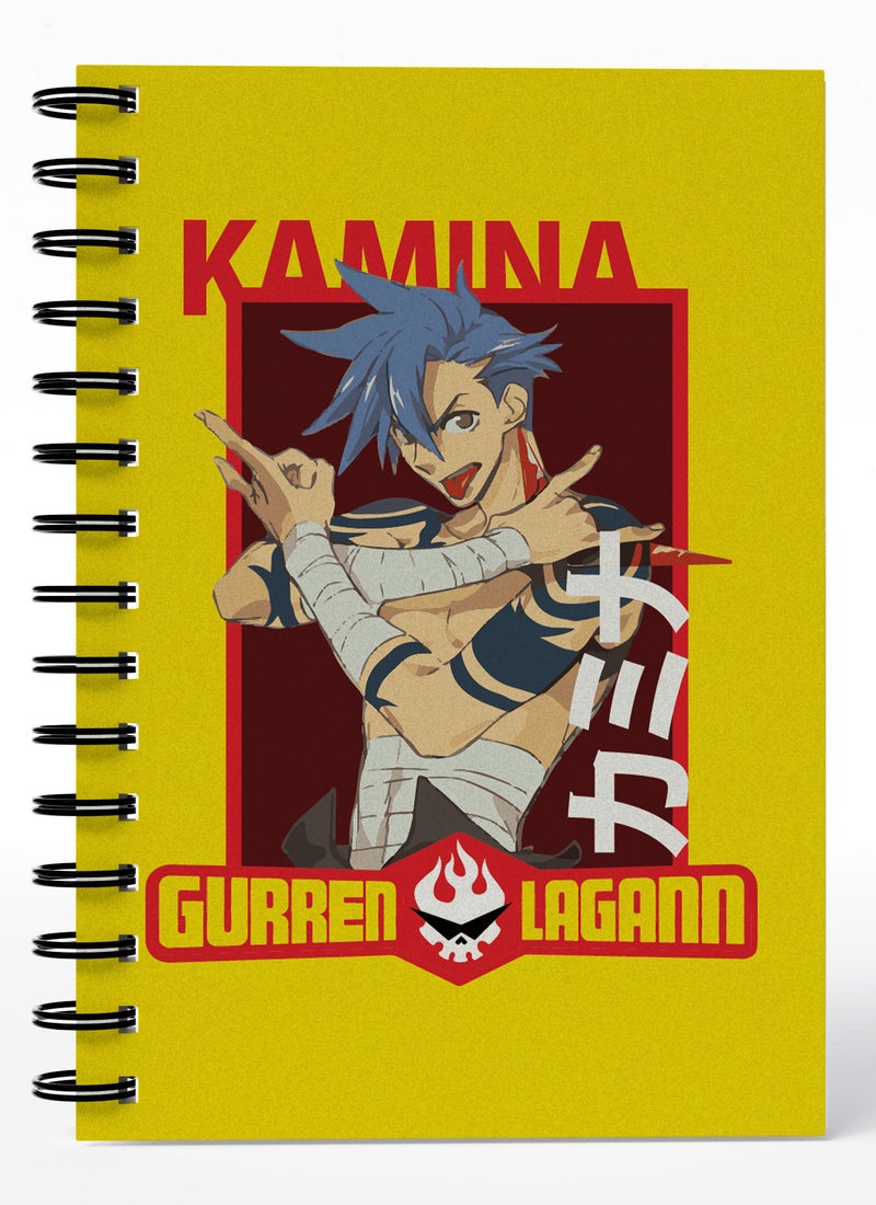 LOUD UNIVERSE Gurren Lagann Jar Gurren Lagann Lined Writing Journal Kamina Wirebound Spiral Notebook Team Gurren Tengen Jeeha Village-Manga Fan Gift - Image 1
