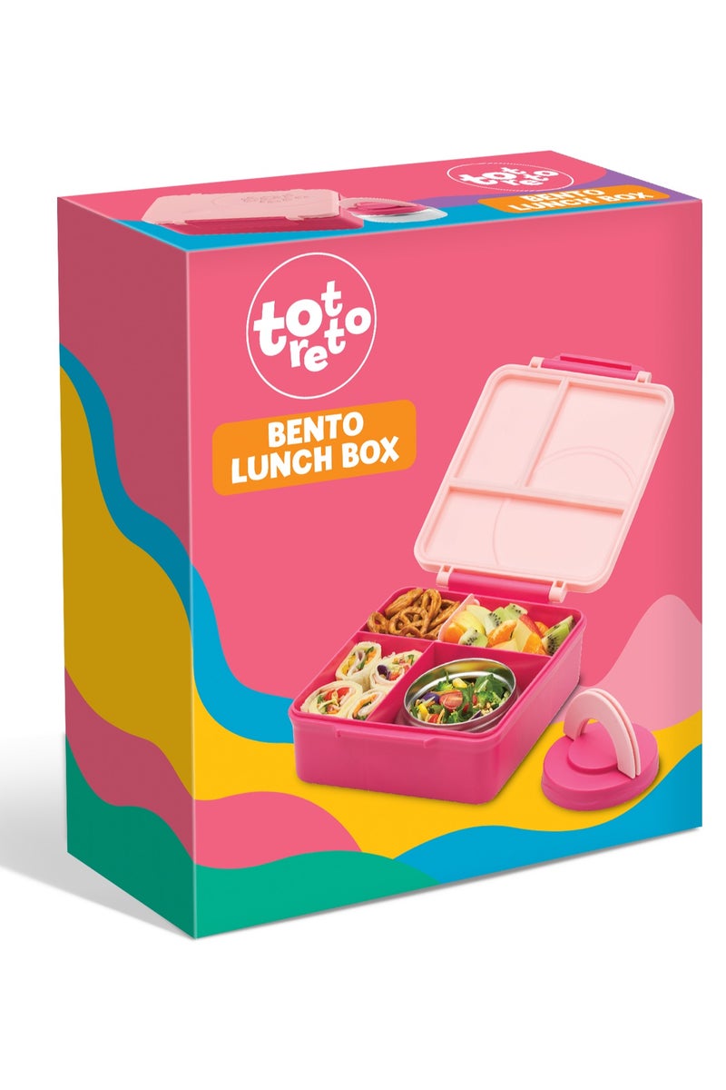 Toretto Premium Bento Box H&C Pink with Jar – Cute & Functional Lunch Box with Food Jar – Perfect for Girls, Teens & Women