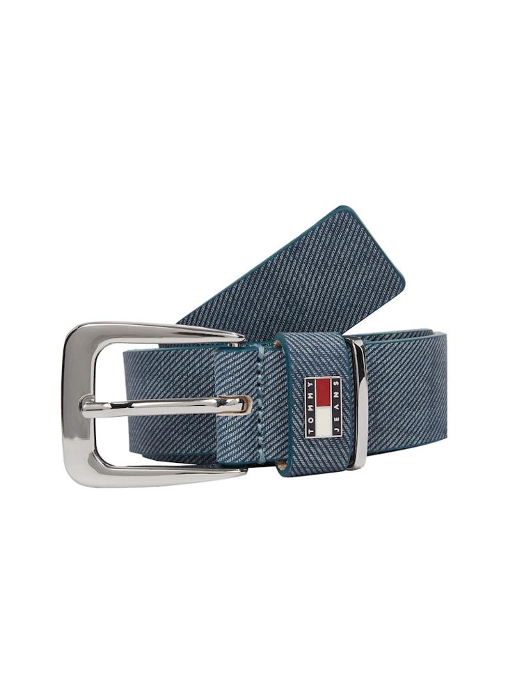 TOMMY JEANS - HERITAGE LEATHER & DENIM BELT - Image 1