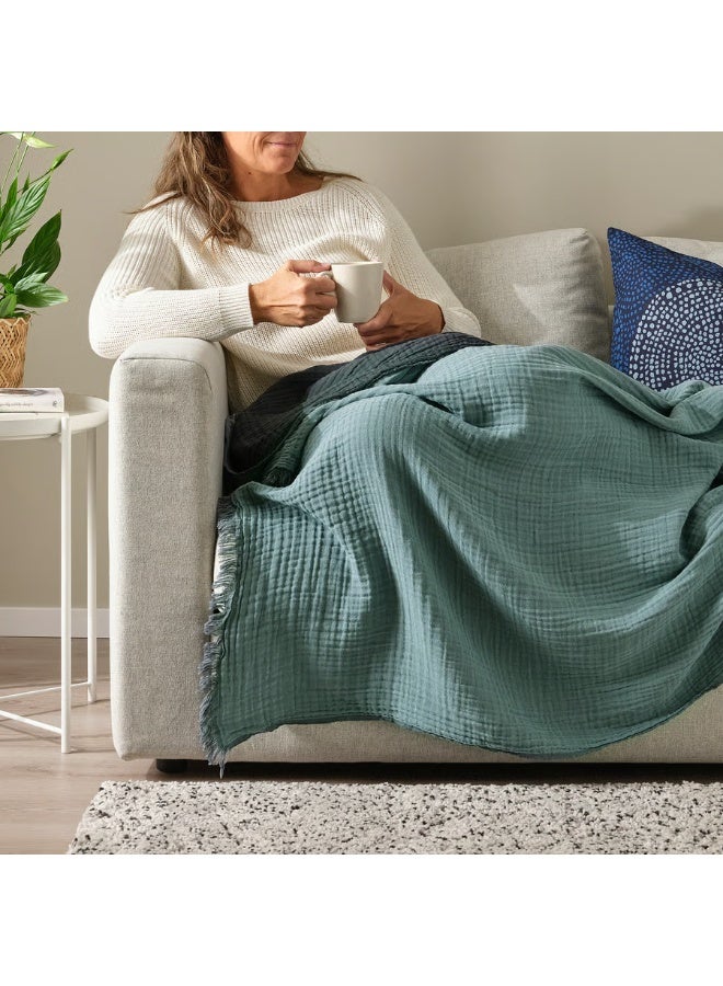 پھینکیں، ہلکا نیلا سرمئی، 150x200 سینٹی میٹر - Image 2