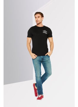 DIESEL Men Crew Neck Short Sleeves Printed T-Shirt, Black  - Image 4
