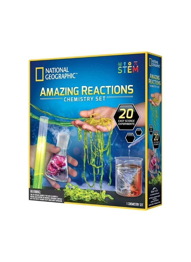 NATIONAL GEOGRAPHIC National Geographic Amazing Reactions Chemistry Set (20 Experiments) 