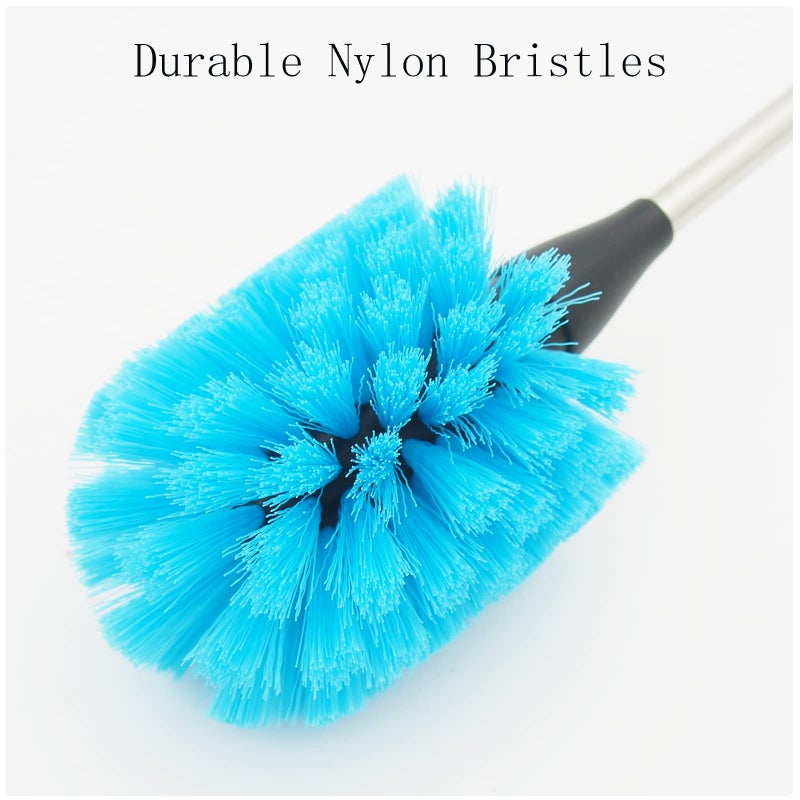 Haomaomao Bottle Brush, Bendable Long Handle Cleaner Brushes for Cleaning Neck Bottles, Baby Bottles, Water Bottles, Tumblers, Flask, Bird Feeder, Vase and Home Kitchen Sink Cleaning Brush (Blue and Black) - Image 2