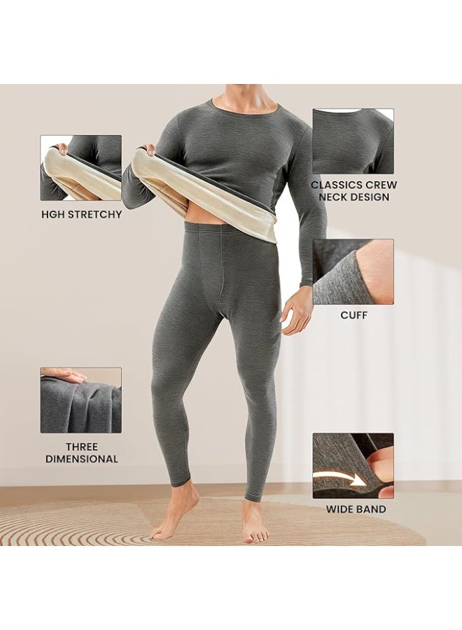 انسجام طقم ملابس داخلية حرارية من القطن للرجال، قميص وبنطلون، طقم ملابس داخلية حرارية طويل للرجال للتزلج اليومي والمشي لمسافات طويلة والرياضات الخارجية - Image 4