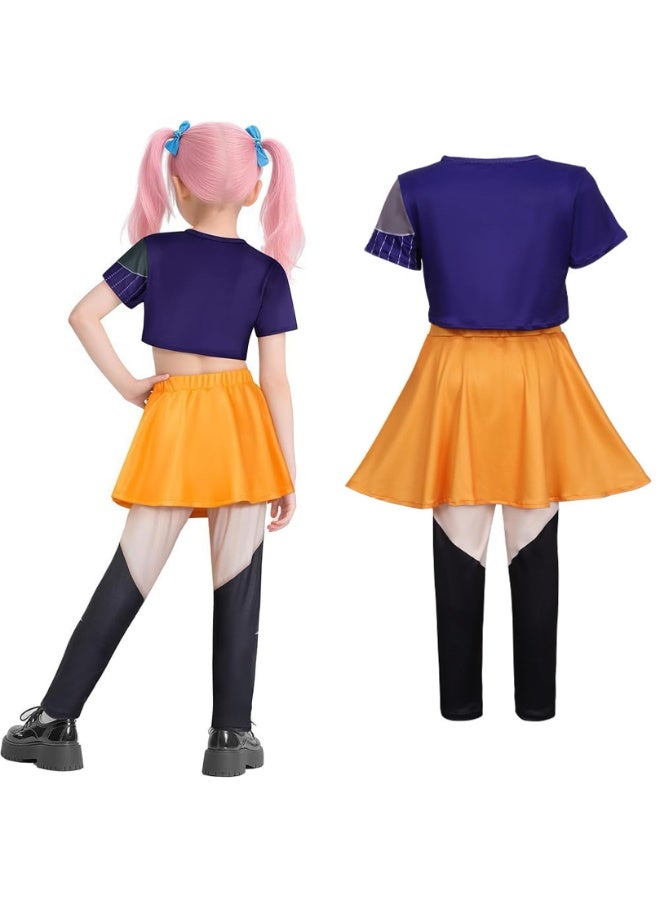 Halamodo K-POP شيطان صياد فتاة مجموعة ميرا كوسبلاي زي مجموعة , المغني الشعبي مطبوعة أداء الملابس , الفتيات الرقص المسرح أداء الملابس مجموعة , لعب الدور حزب زي , مناسبة لأداء المسرح , الحفلات الموضوعية , عروض المواهب والمناسبات المختلفة , للأعمار 3-10 الأطفال أداء الملابس - Image 2