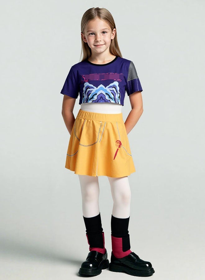 Halamodo K-POP شيطان صياد فتاة مجموعة ميرا كوسبلاي زي مجموعة , المغني الشعبي مطبوعة أداء الملابس , الفتيات الرقص المسرح أداء الملابس مجموعة , لعب الدور حزب زي , مناسبة لأداء المسرح , الحفلات الموضوعية , عروض المواهب والمناسبات المختلفة , للأعمار 3-10 الأطفال أداء الملابس - Image 4