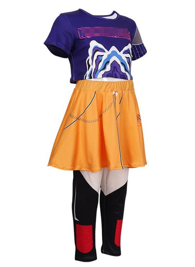 Halamodo K-POP شيطان صياد فتاة مجموعة ميرا كوسبلاي زي مجموعة , المغني الشعبي مطبوعة أداء الملابس , الفتيات الرقص المسرح أداء الملابس مجموعة , لعب الدور حزب زي , مناسبة لأداء المسرح , الحفلات الموضوعية , عروض المواهب والمناسبات المختلفة , للأعمار 3-10 الأطفال أداء الملابس - Image 5