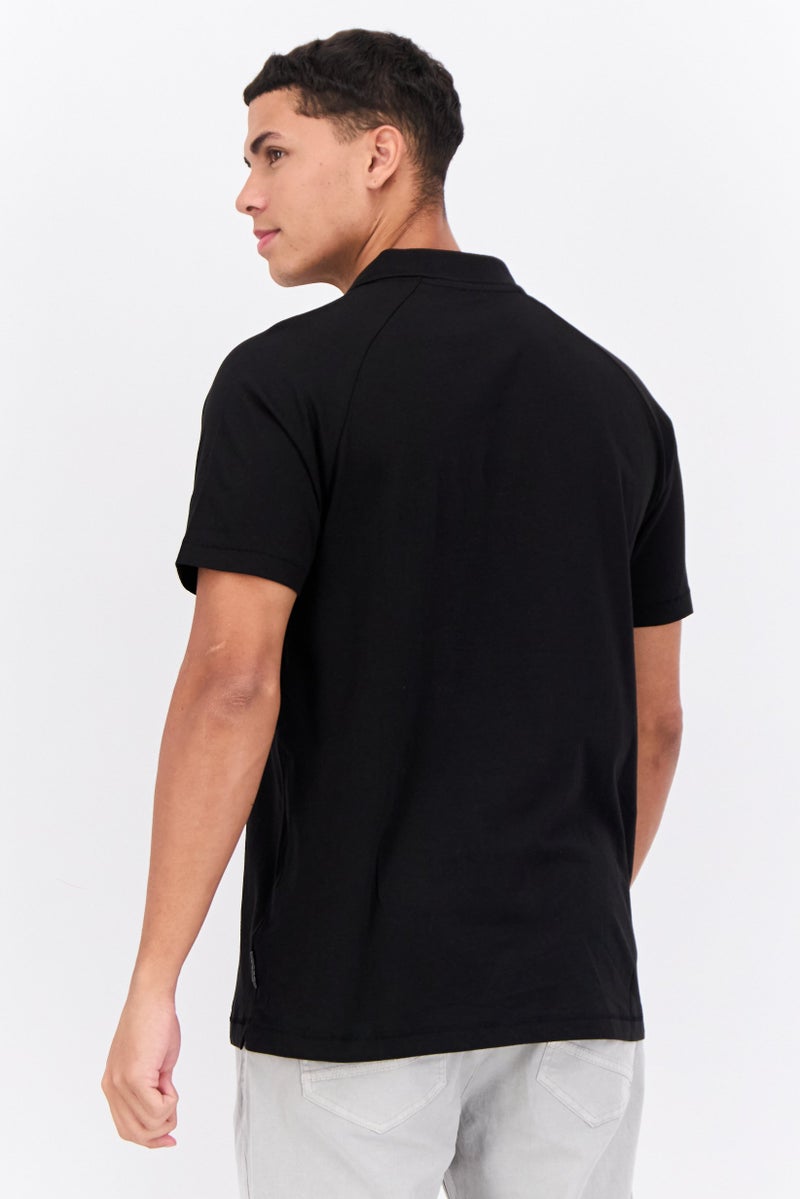 French Connection Men 3 Pcs Regular Fit Brand Logo Short Sleeves Polo, Black - Image 5