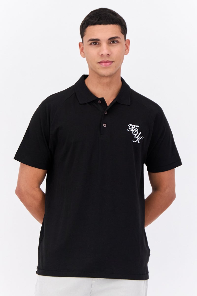 French Connection Men 3 Pcs Regular Fit Brand Logo Short Sleeves Polo, Black - Image 4