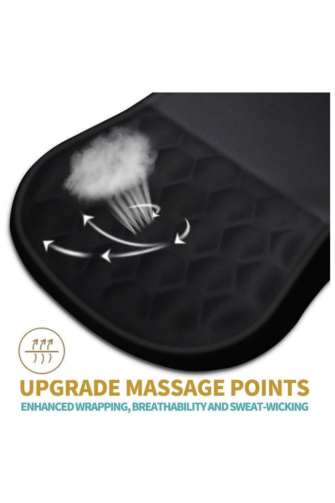 صاروخ فلاير Rocket Flyer Ergonomic Mouse Pad Wrist Support with Massage Design, Wrist Rest Pain Relief Mouse Pad with Memory Foam and Non-Slip PU Base, Wireless Mouse and Desk Mouse Pad (12x8 inches, Black) - Image 2