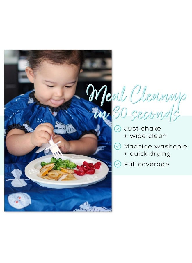 grabease Grabease Allover Waterproof Bib for Self-Feeding Infants and Toddlers, Machine Washable, Ages 6-24 Months, Navy  - Image 4